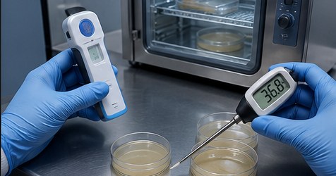 Technician running in-house QC on a sample