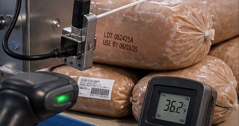 Lot codes scanned on packed product